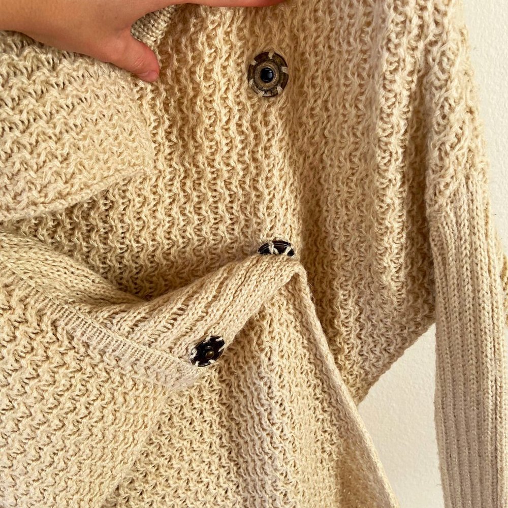 Wool Knit Wrap Sweater - image 5